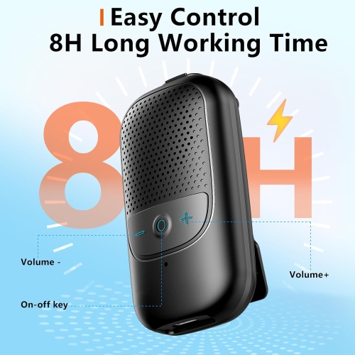 Wearable Bluetooth Speaker,Portable Clip-On Speaker Built-in Mics for Hands-Free Music and Calls,Mini Outdoor Wireless Speaker for Working Running