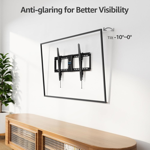 MOUNTUP Tilting TV Mount Bracket for Most 37-82 Inch Flat Screen/Curved Low Profile Wall Mount Saving Space Max VESA 600x400 mm Hold up to 99 lbs Fit