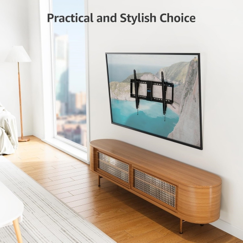 MOUNTUP Tilting TV Mount Bracket for Most 37-82 Inch Flat Screen/Curved Low Profile Wall Mount Saving Space Max VESA 600x400 mm Hold up to 99 lbs Fit