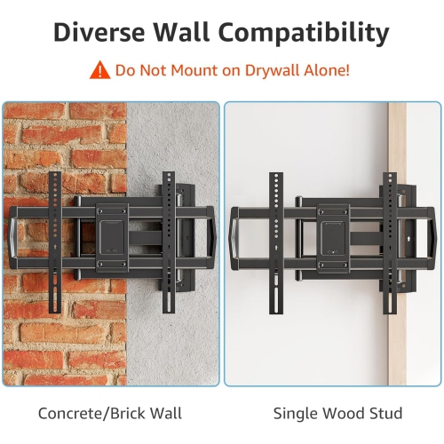 MOUNTUP 30 Inch Long Arm TV Wall Mount for Most 42-75 Inch TVs, Full Motion Corner TV Bracket with Extension & Tilt & Swivel Articulating Arm, Max