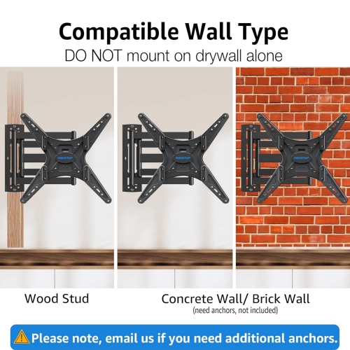 MOUNTUP Corner 30 inch Long Arm TV Mount for Most 26"-60" TVs, Full Motion Articulating Wall Mount TV Bracket Max VESA 400x400mm, Smoothly