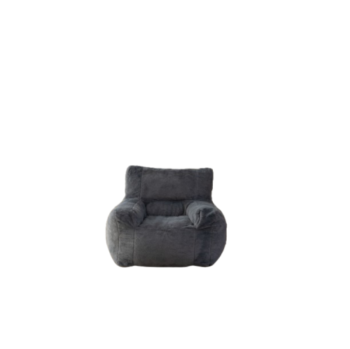 Blex Bean Bag Sofa Chair – Soft Faux Fur Cover High-Density Foam Filling Comfortable Floor Seat for Gaming Reading & Watching TV - Black