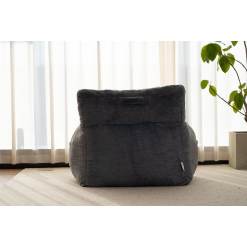 Blex Bean Bag Sofa Chair – Soft Faux Fur Cover High-Density Foam Filling Comfortable Floor Seat for Gaming Reading & Watching TV - Black