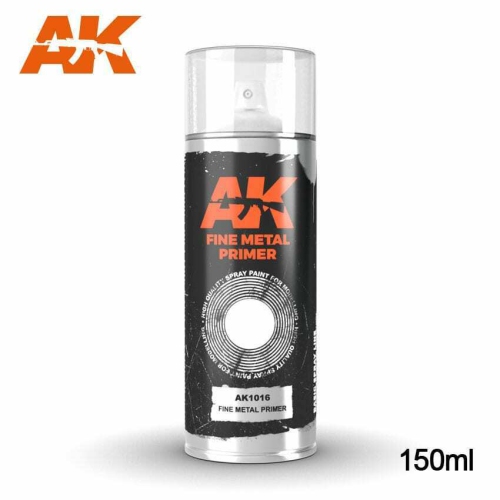 AK Interactive Fine Metal Primer - Spray 150ml New