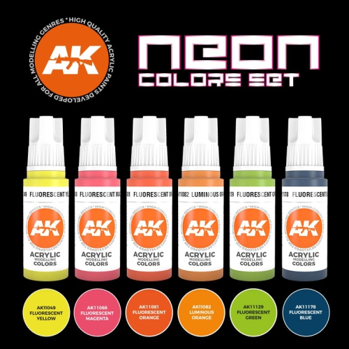 AK Interactive 3G Neon Color Set New