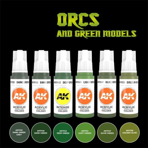 AK Interactive - Orcs and Green Models Acrylic Paint Set New