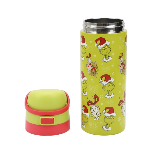 The Grinch & Cindy-Lou Who All-Over Print Green 24 Oz Stainless Steel Water Bottle