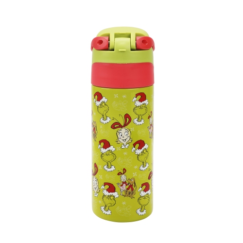 The Grinch & Cindy-Lou Who All-Over Print Green 24 Oz Stainless Steel Water Bottle