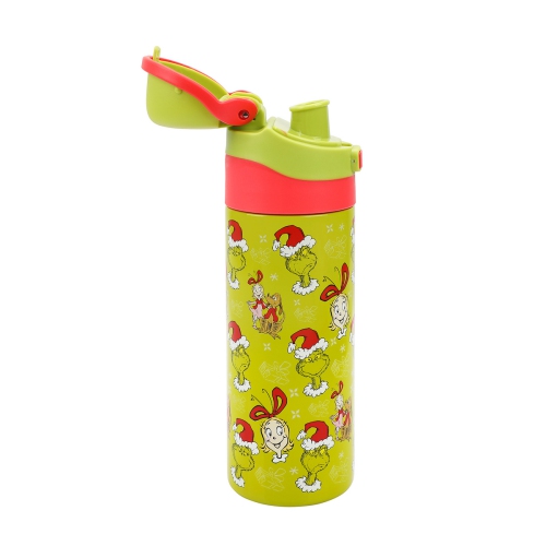 The Grinch & Cindy-Lou Who All-Over Print Green 24 Oz Stainless Steel Water Bottle