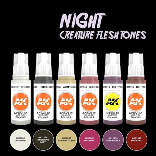 AK Interactive - Night Creature Flesh Tones Acrylic Paint Set New