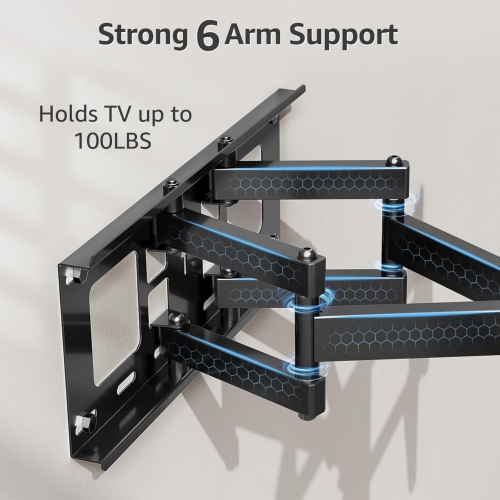 MOUNTUP Full Motion TV Mount Swivel and Tilt for 42-70 Inch Flat Screen/Curved TVs, Articulating TV Bracket with Max VESA 600x400mm, Holds up to