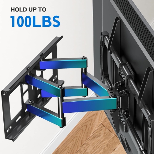 MOUNTUP Full Motion Wall Mount for 42-82 Inch Curved Flat TVs Swivel and Tilting TV Bracket with Articulating Arm, Up to 100lbs Max VESA 600x400mm