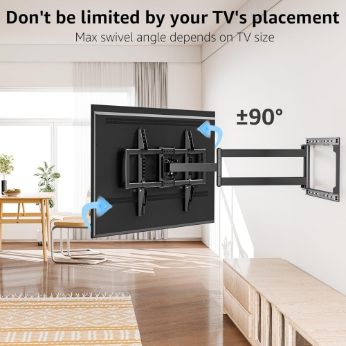 MOUNTUP TV Wall Mount for Most 37''-75'' TVs, Corner TV Wall Mount with 30'' Extension Full Motion with Swivel Tilt Max VESA 600x400mm Load Up to 88
