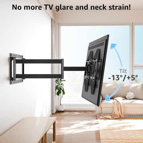 MOUNTUP TV Wall Mount for Most 37''-75'' TVs, Corner TV Wall Mount with 30'' Extension Full Motion with Swivel Tilt Max VESA 600x400mm Load Up to 88
