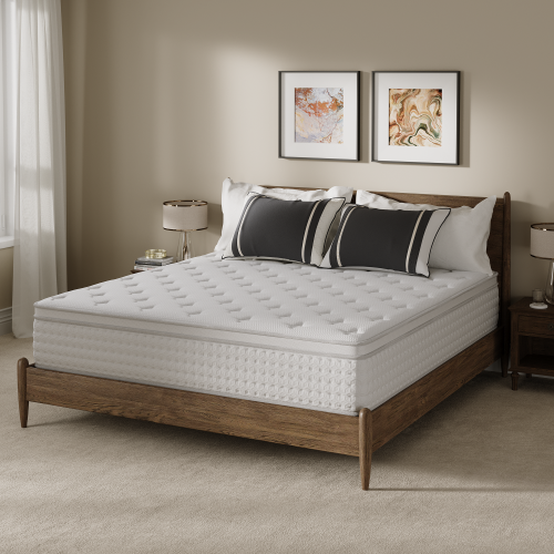 Vumece White 10 inch Full Size Hybrid Mattress in a Box, Memory Foam & Individually Wrapped Coil, Support, Breathable, Pressure relief- 120 Night