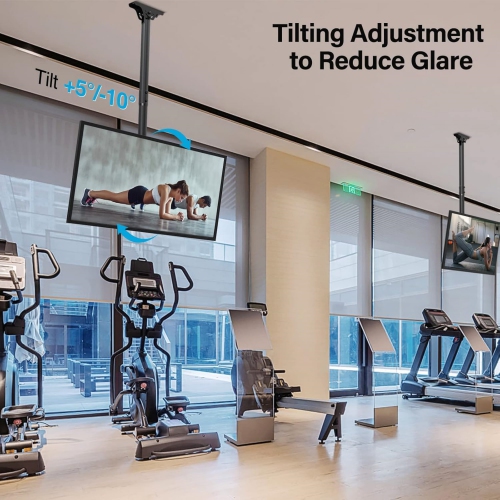 MOUNTUP Ceiling TV Mount, Hanging TV Ceiling Mount for TV 26''-75'', Full Motion TV Bracket with Min 25'' to Max 60'' Height Adjustment, Max VESA