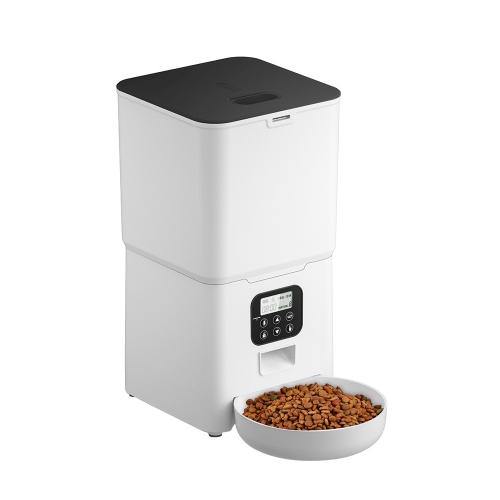 6L Timed Smart Pet Feeder Automatic Food Dispenser Stainless Steel Double Bowl Recorder Dog and Cat Feeder Easy to Operate and Clean
