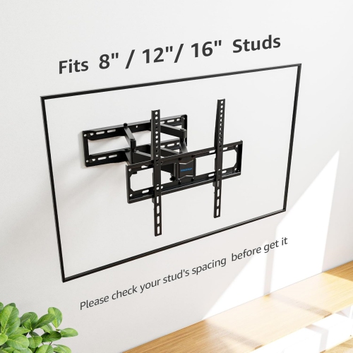 MOUNTUP TV Wall Mount-Full Motion TV Wall Mount for Most 26-55 Inch, Flat and Curved TV up to 88 LBS, Wall Mount TV Bracket with Dual Swivel