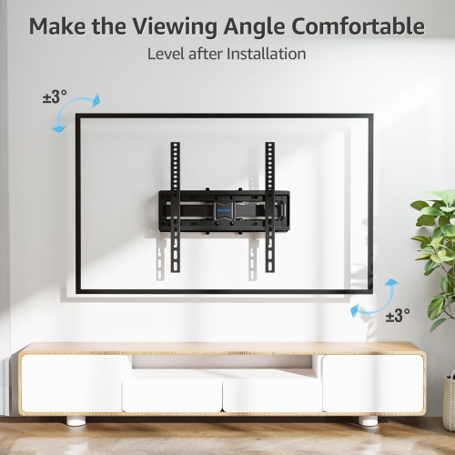 MOUNTUP TV Wall Mount-Full Motion TV Wall Mount for Most 26-55 Inch, Flat and Curved TV up to 88 LBS, Wall Mount TV Bracket with Dual Swivel