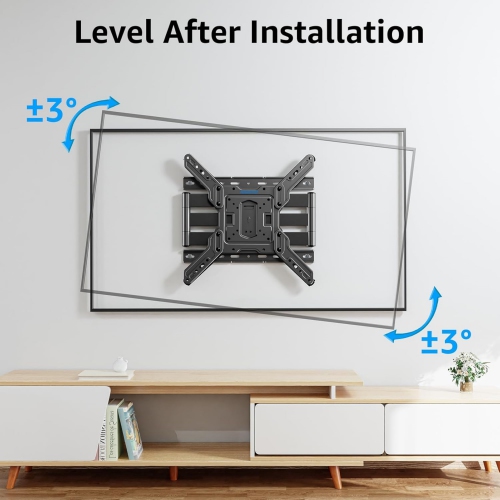 MOUNTUP Ultra Slim Full Motion TV Wall Mount, 1.3" Thin Low Profile for 26-60" TVs, Smooth Swivel Tilt Extension, Max Vesa 400x400mm, Up to 88lbs,