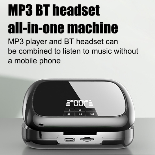 Bluetooth 5.3 Sport Earbuds with Ear Hooks, SD Card Support, Digital Power Display Charging Compartment can Convert MP3, TWS Wireless Headphones