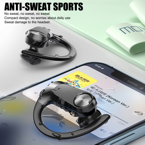 Bluetooth 5.3 Sport Earbuds with Ear Hooks, SD Card Support, Digital Power Display Charging Compartment can Convert MP3, TWS Wireless Headphones
