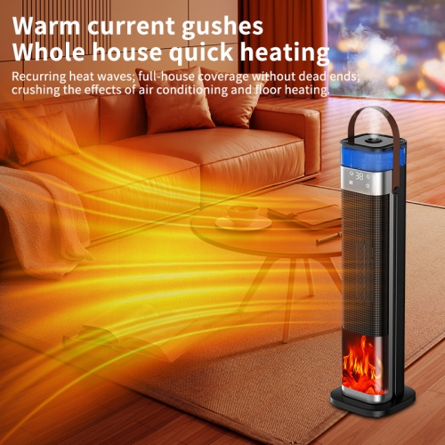 Atomizing Humidifying Heater, Vertical Intelligent Heater, Simulated Flame Electric Heater Suitable for Bedroom, Living Room, and Office