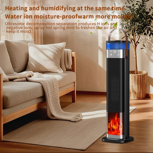 Atomizing Humidifying Heater, Vertical Intelligent Heater, Simulated Flame Electric Heater Suitable for Bedroom, Living Room, and Office