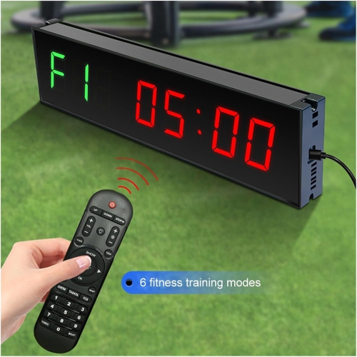 1.5-inch 6-digit LED large screen timer, countdown timer, stopwatch function, fitness boxing training rest interval timer, with remote control