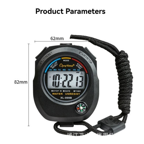 Digital electronic stopwatch - interval timer with large display, functional race timer