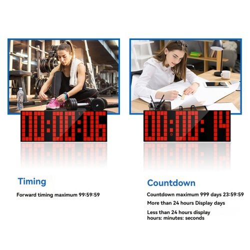 Multifunctional fitness timer with remote control, large screen LED sports countdown timer, suitable for gym exercise, kitchen cooking, living room