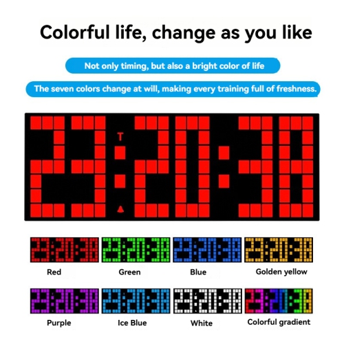 Multifunctional fitness timer with remote control, large screen LED sports countdown timer, suitable for gym exercise, kitchen cooking, living room