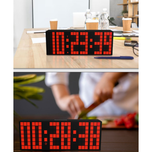 Multifunctional fitness timer with remote control, large screen LED sports countdown timer, suitable for gym exercise, kitchen cooking, living room