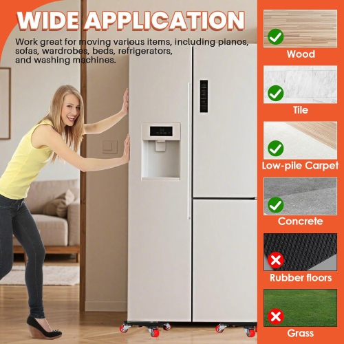 Furniture Trolley, Furniture Mover, Furniture Lifter with 360° Swivel Rubber Casters, Suitable for Moving Heavy Furniture and Large Items