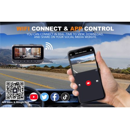 Starlight Night Vision HDR HD Driving Recorder with IPS Screen, Loop Recording, Black Front and Rear Dual Recording Car Camera - 4K+4K+5G WiFi+128G