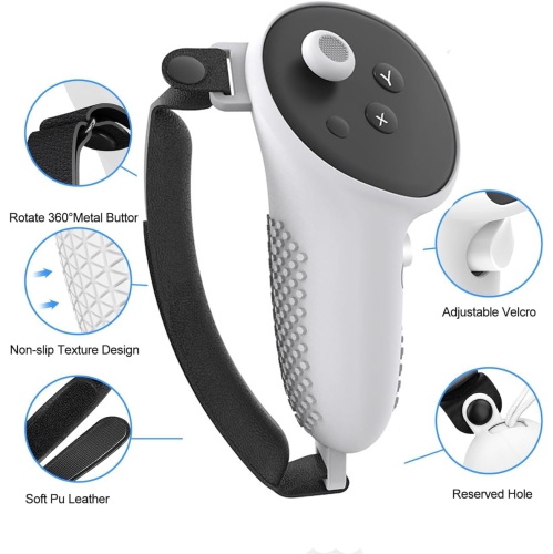 Étui silicone pour manette Meta Quest 3, étui console Quest3, 7 accessoires RV antidérapants et résistants aux chutes - Rose