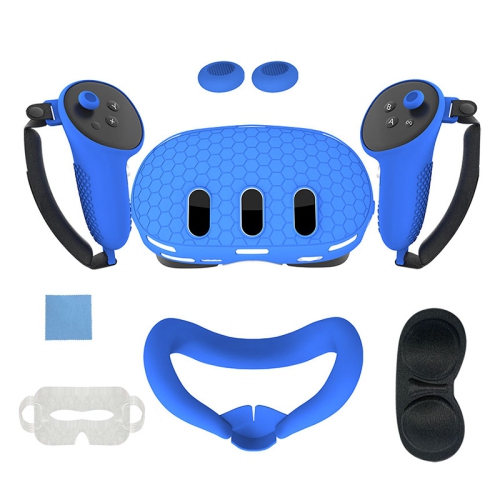 Meta Quest 3 Controller Silicone Case, Quest3 Console Case, Anti-Slip and Drop-Resistant 7-Pack VR Accessory - Blue