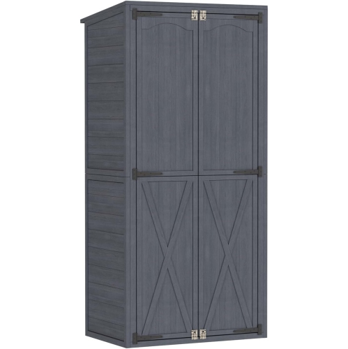 Armoire de rangement extérieure en bois AECOJOY, imperméable, remise de jardin avec 3 tablettes réglables