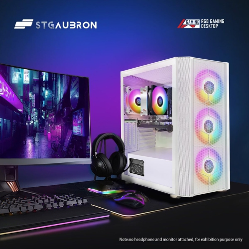 STGAubron Gaming PC Computer Desktop, AMD Ryzen 5 5500G up to 4.2G, GeForce RTX 2060 Super 8G, 16G DDR4, 1T SSD, WIN11H