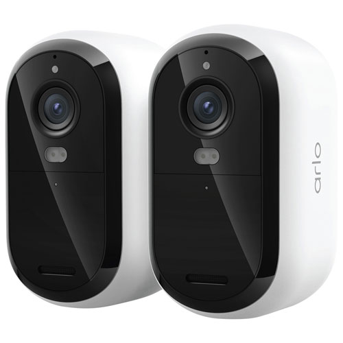 Caméra de surveillance 2K sans fil 3e génération Arlo Essential - Paquet de 2 - Blanc