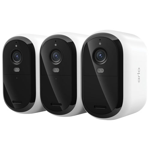 Caméra de surveillance sans fil 2K 3e génération Arlo Essential XL - Blanc- Paquet de 3