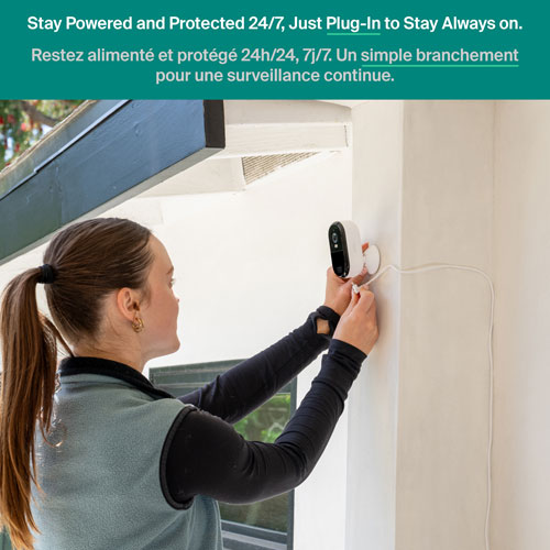 Arlo Essential Wired Plug-In Powered Outdoor 2K Security Camera - White