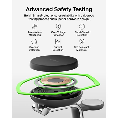 Belkin 3-in-1 25W Qi2 Wireless Charging Stand - Grey