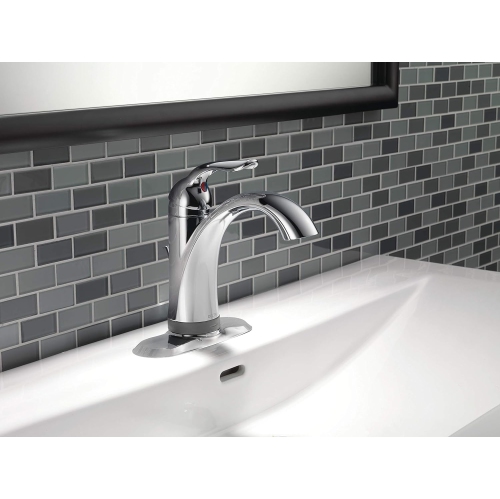 Delta Faucet Lahara Single-Handle Bathroom Faucet with Diamond Seal Technology and Drain Assembly