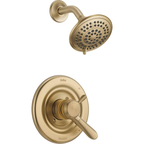 Delta Faucet Lahara 17 Series Dual-Function Shower Faucet Set Gold, 5-Spray Touch-Clean Shower Head
