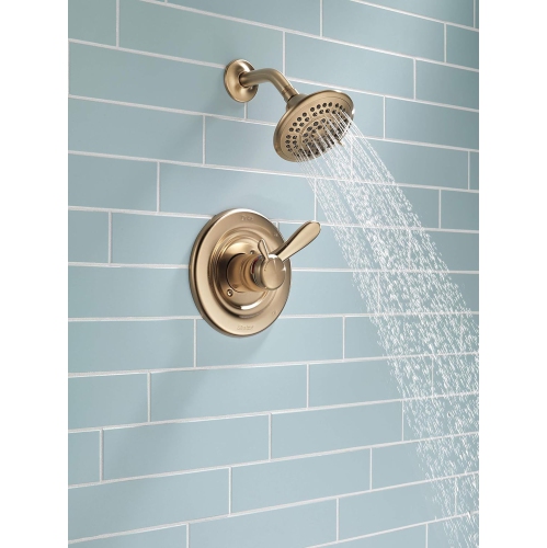 Delta Faucet Lahara 17 Series Dual-Function Shower Faucet Set Gold, 5-Spray Touch-Clean Shower Head