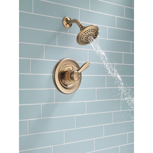 Delta Faucet Lahara 17 Series Dual-Function Shower Faucet Set Gold, 5-Spray Touch-Clean Shower Head