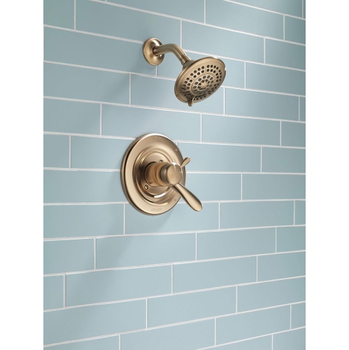 Delta Faucet Lahara 17 Series Dual-Function Shower Faucet Set Gold, 5-Spray Touch-Clean Shower Head