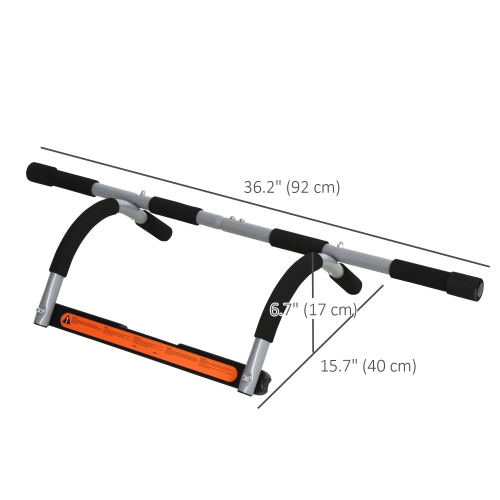 Soozier – Barre de traction pour cadre de porte, barre horizontale de porte de Home Fitness pour entraînement du haut du corps intérieur, gris