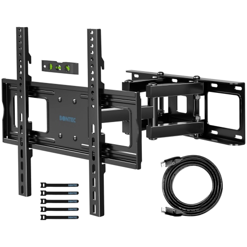 BONTEC TV Wall Mount, Full Motion Bracket for 23-70 Inch TVs, Holds Up to 99lbs, Max VESA 400x400mm, Fits LED OLED LCD Flat and Curved Screens, Tilt